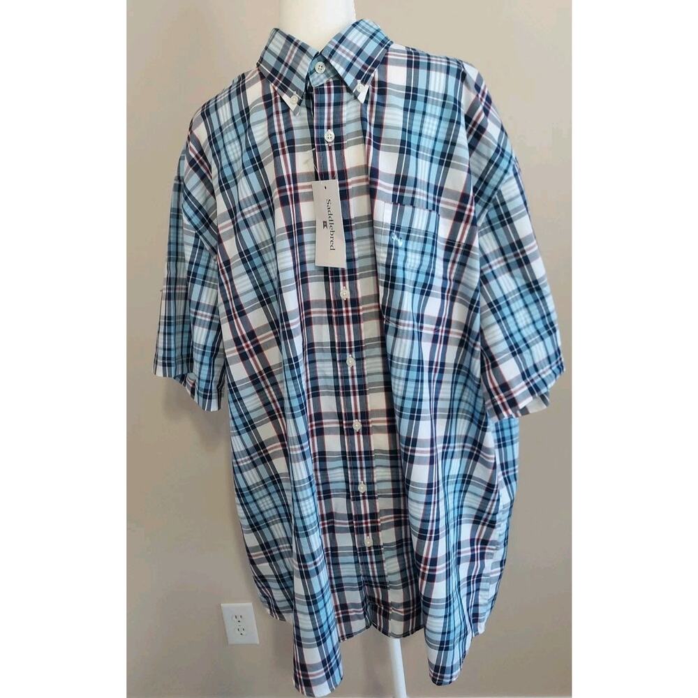 Saddlebred Men’s 3XLT Plaid Short Sleeve Button Down Shirt